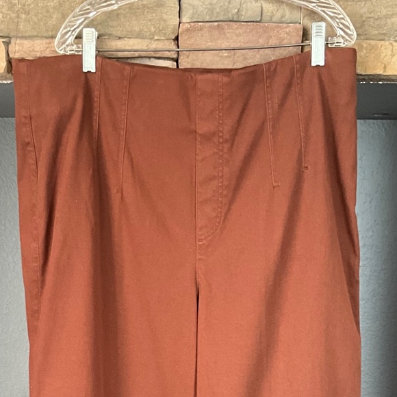 SPANX Stretch Twill Cropped Wide Leg Pants 20989T Minimalist Comfy Brown 2X Tall - Picture 3 of 10